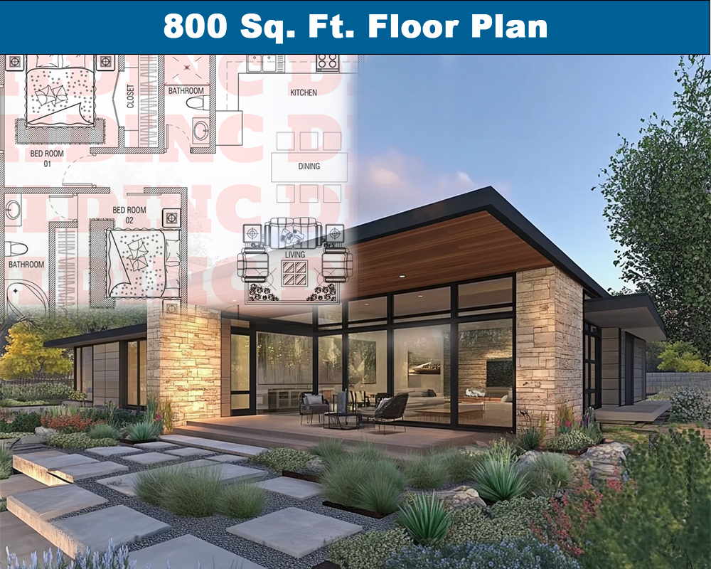 800 sq.ft. Floor Plan (Design : #4)